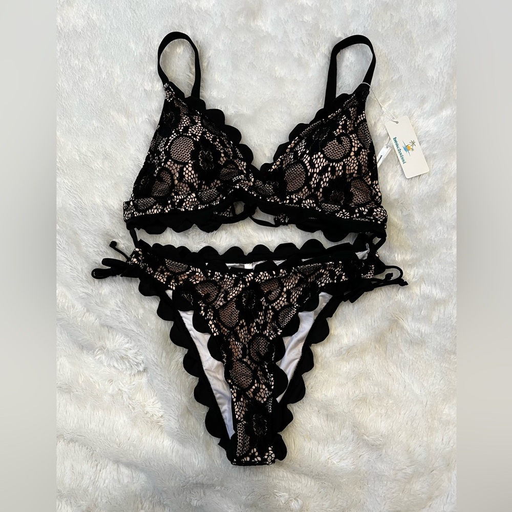 Elegant Black Lace Bikini Set